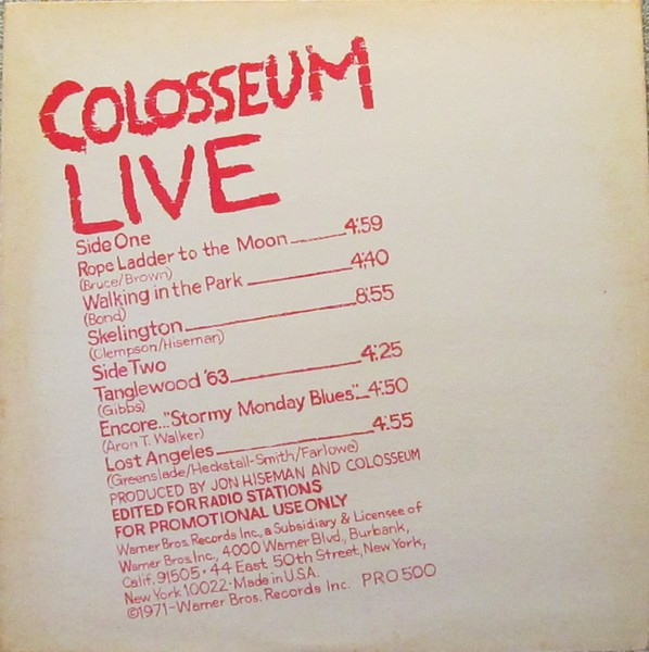 Colosseum ‎– Colosseum Live vinyl