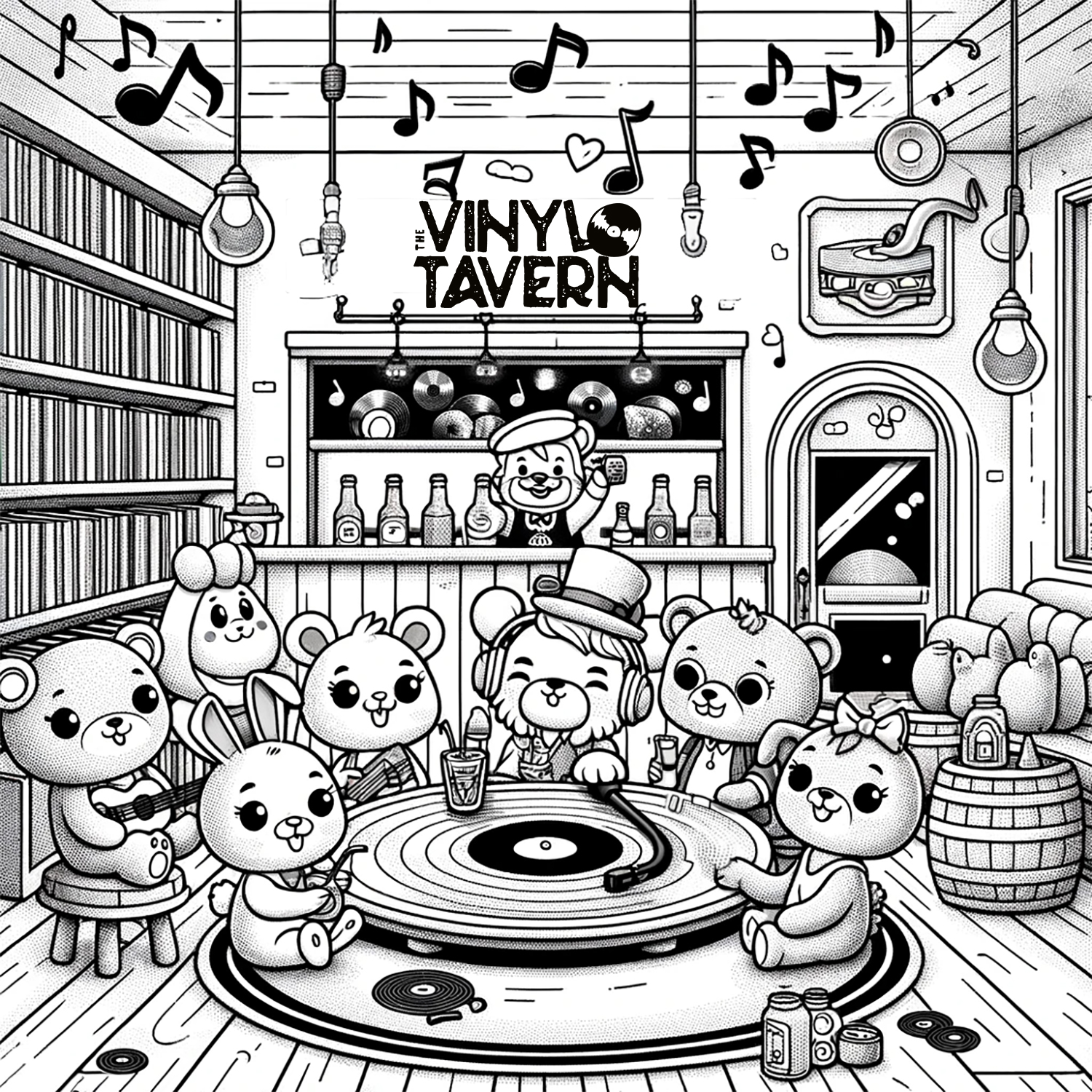 Vinyl Tavern Coloring Pages